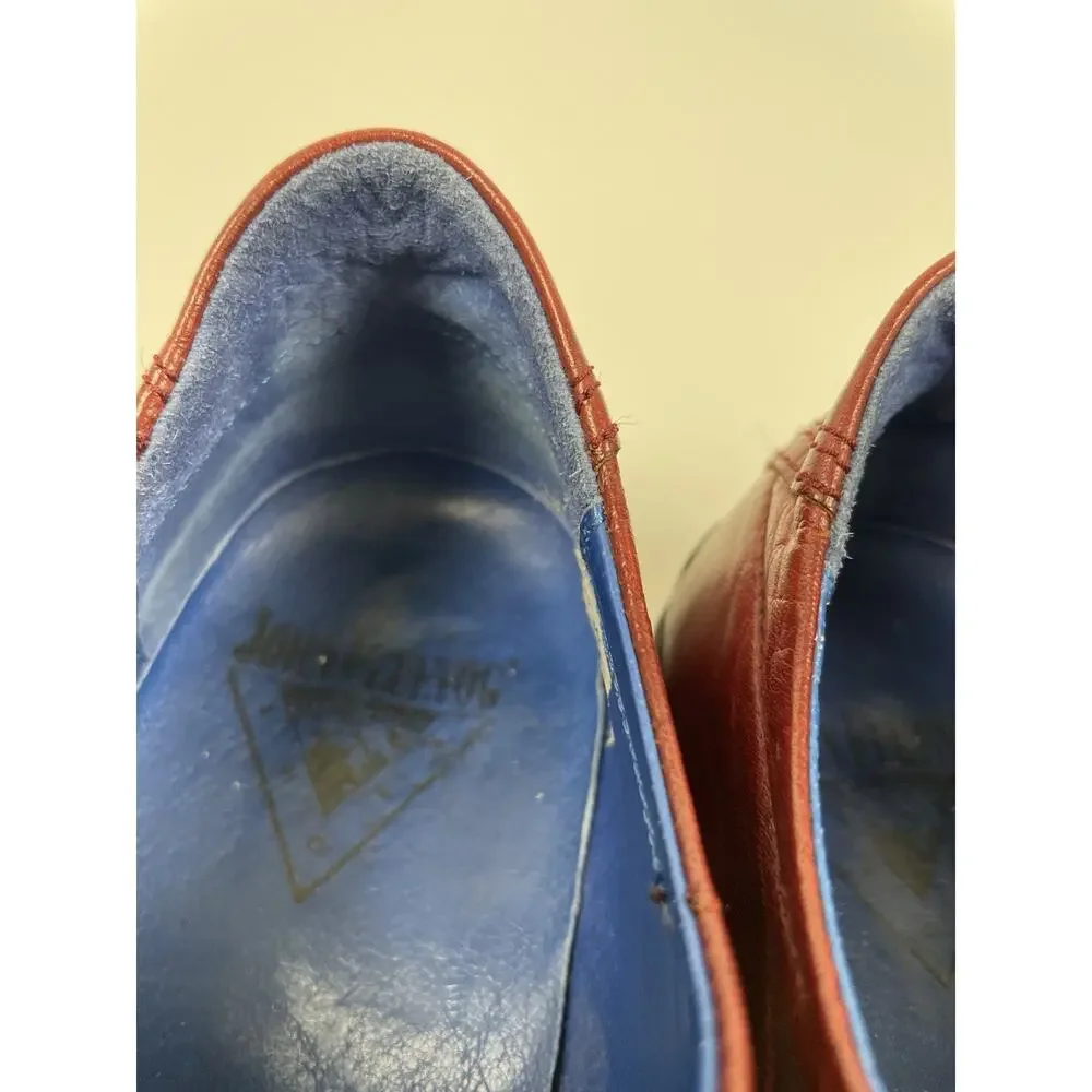 RARE! John Fluevog Men's 10 Jetstream Red Leather w/ Blue Interior Lace Up READ